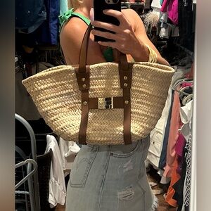 FRAME Straw mini Tote.